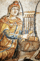 Mosaic of harp player