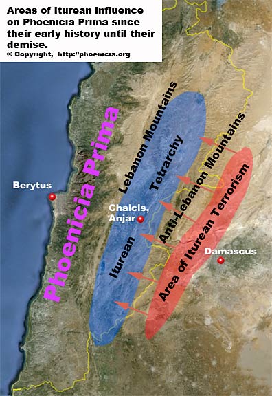 Map of the Iturean settlements